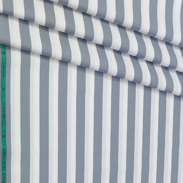 Shirt Fabric Grasim 100% Cotton Patta Lining Colour Grey N White