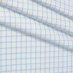 Shirt Fabric Grasim 100% Cotton Check With Jacquard Colour Blue N White