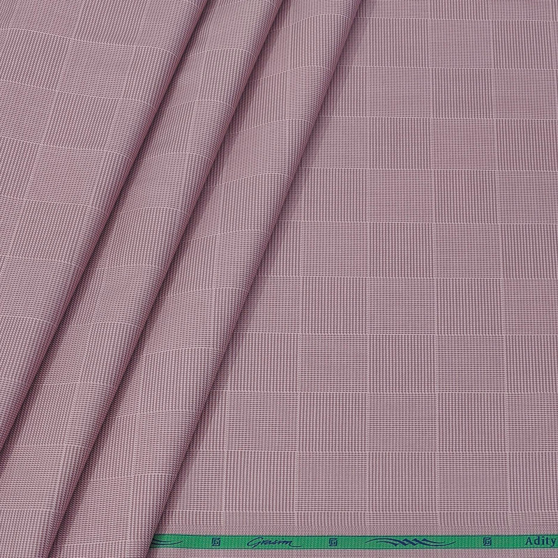 Shirt Fabric Grasim 100% Cotton Broad Check With Textured Colour Mauve Rose