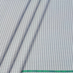 Shirt Fabric Grasim 100% Cotton Zig Zag Check Colour Grey N White