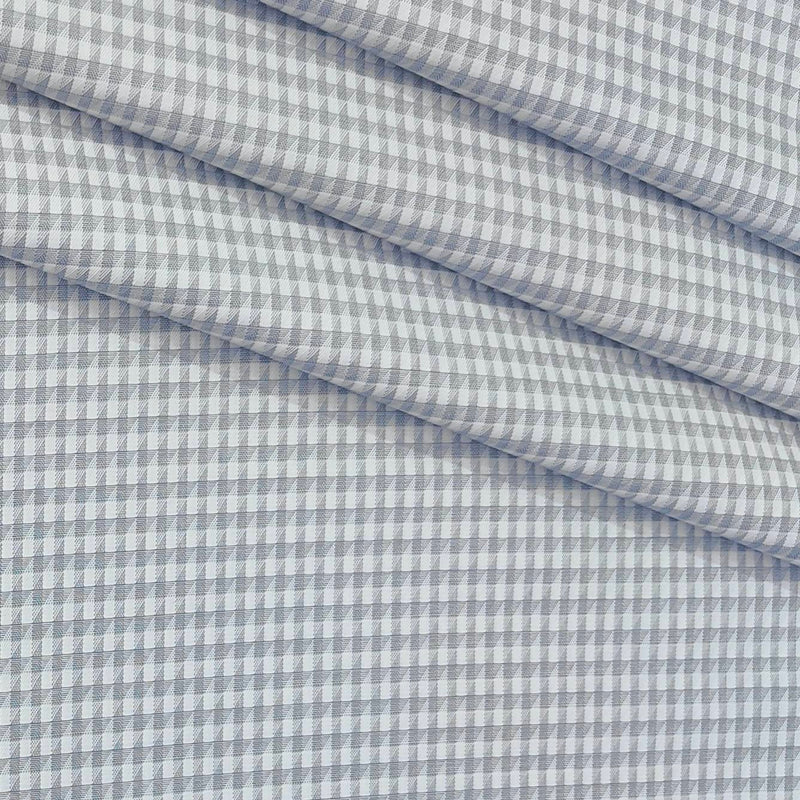 Shirt Fabric Grasim 100% Cotton Zig Zag Check Colour Grey N White