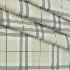 Shirt Fabric Grasim 100% Cotton Broad Check Colour Beige N Brown