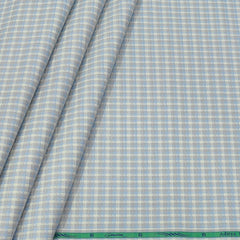 Shirt Fabric Grasim 100% Cotton Mix Check Colour Greyish N Blue