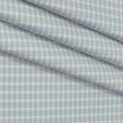 Shirt Fabric Grasim 100% Cotton Mix Check Colour Greyish N Blue