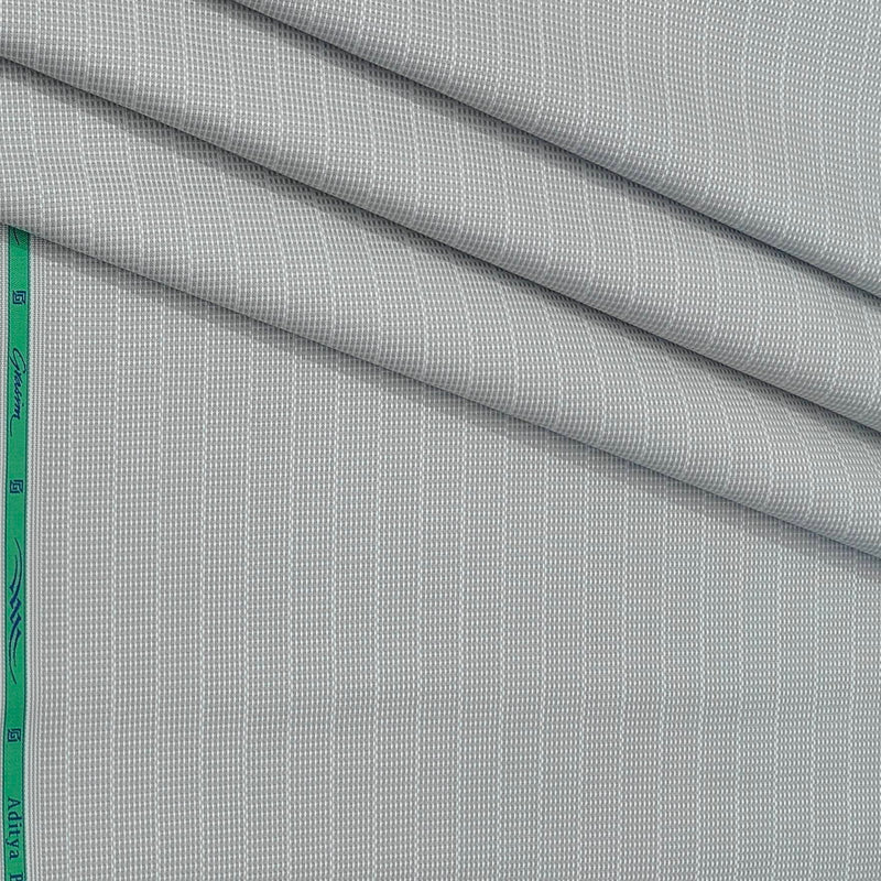 Shirt Fabric Grasim 100% Cotton Lining With Dobby Colour Greyish Silver