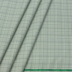 Shirt Fabric Grasim 100% Cotton Check Colour Gin Green