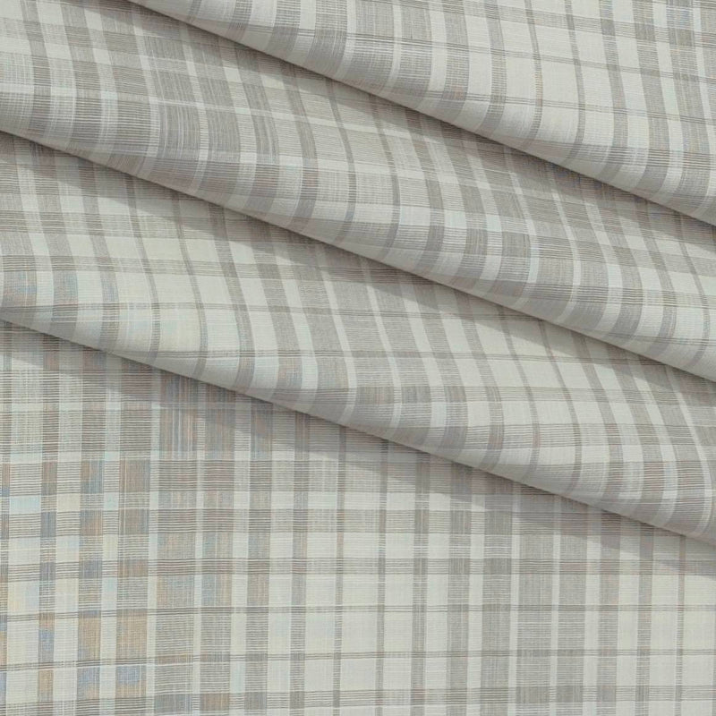 Shirt Fabric Grasim 100% Cotton Mix Check Colour Dusty Brown