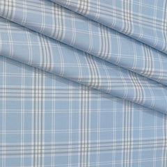 Shirt Fabric Grasim 100% Cotton Broad Check Colour Sky Blue