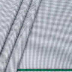Shirt Fabric Grasim 100% Cotton Zig Zag Check Colour Silver Grey