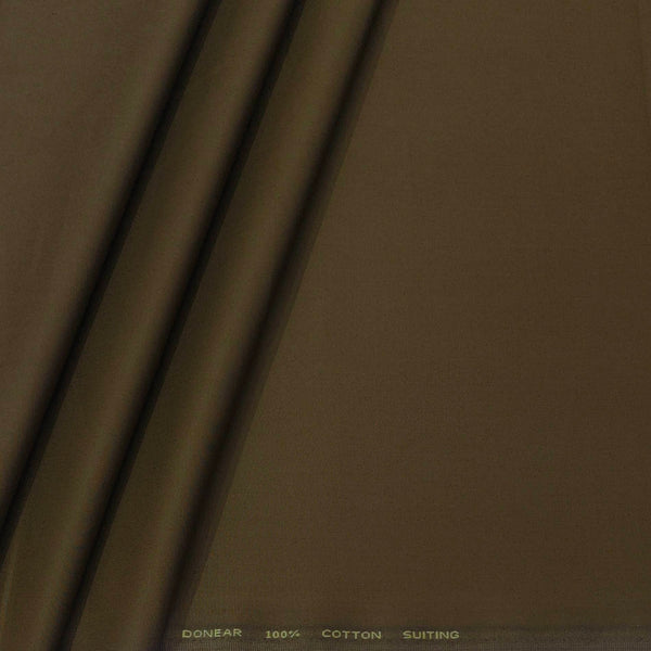 Trouser Fabric Donear Pure Cotton Plain Colour Golden Dark Brown