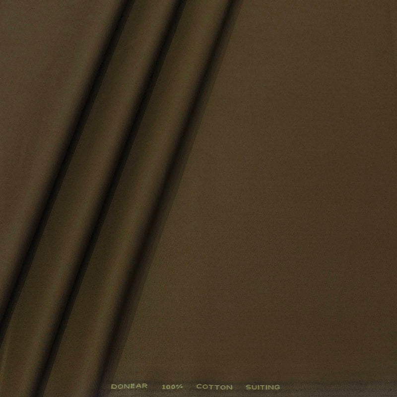 Trouser Fabric Donear Pure Cotton Plain Colour Golden Dark Brown