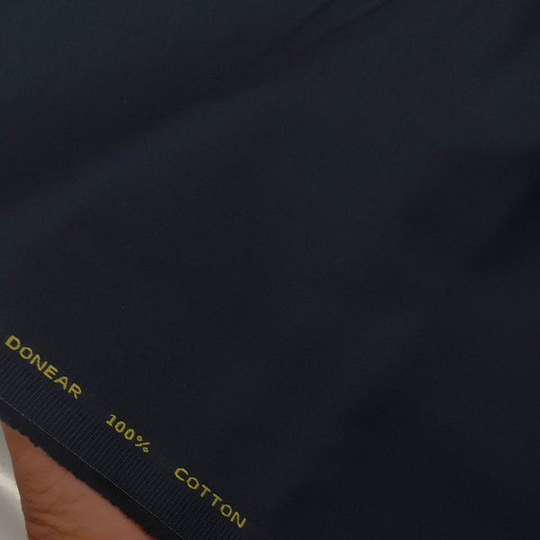 Trouser Fabric Donear Pure Cotton Plain Colour Dark Blue