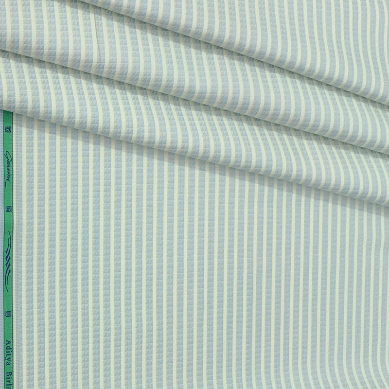 Shirt Fabric Grasim 100% Cotton Zig Zag Lining Colour Multicolour