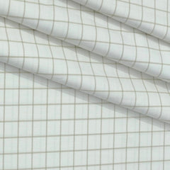 Shirt Fabric Grasim 100% Cotton Check Colour Brown