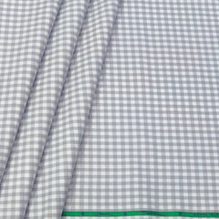 Shirt Fabric Grasim 100% Cotton Zig Zag Check Colour Grey N White