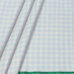 Shirt Fabric Grasim 100% Cotton Check Colour Grey N Dull Brown
