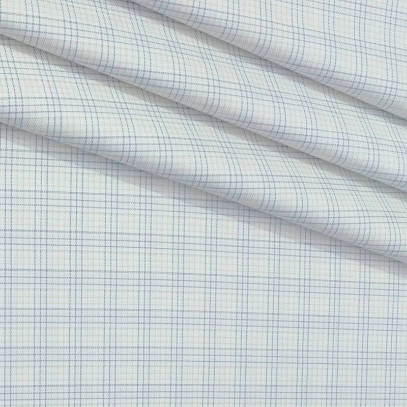 Shirt Fabric Grasim 100% Cotton Check Colour Grey N Dull Brown