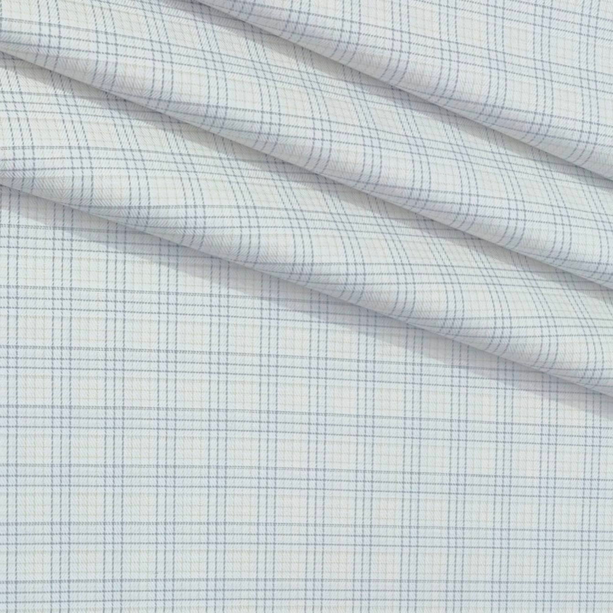 Shirt Fabric Grasim 100% Cotton Check Colour Grey N Dull Brown