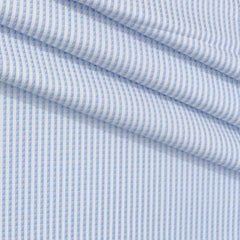Shirt Fabric Grasim 100% Cotton Zig Zag Check Colour Light Blue