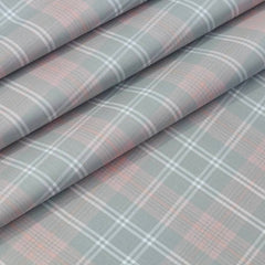Shirt Fabric Grasim 100% Cotton Broad Check Colour Greyish Light Pink