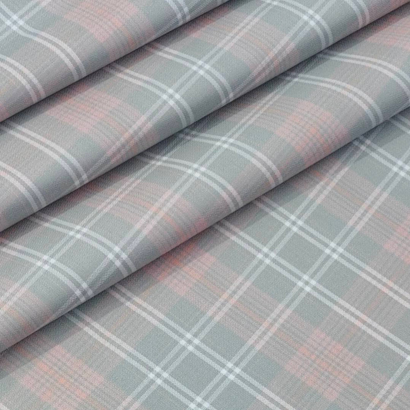 Shirt Fabric Grasim 100% Cotton Broad Check Colour Greyish Light Pink