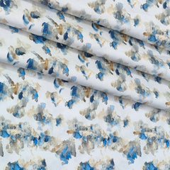 Shirt Fabric Donear Premium Giza Cotton Digital Print Colour Dull Brown N Blue