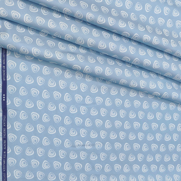 Shirt Fabric Donear Premium Giza Cotton Digital Print Colour Water Blue