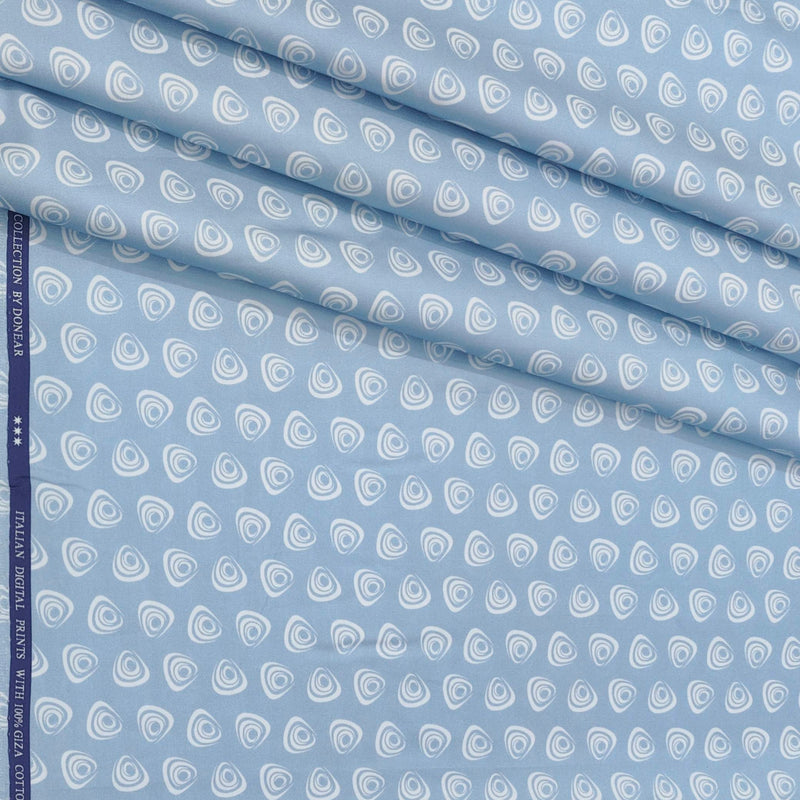 Shirt Fabric Donear Premium Giza Cotton Digital Print Colour Water Blue