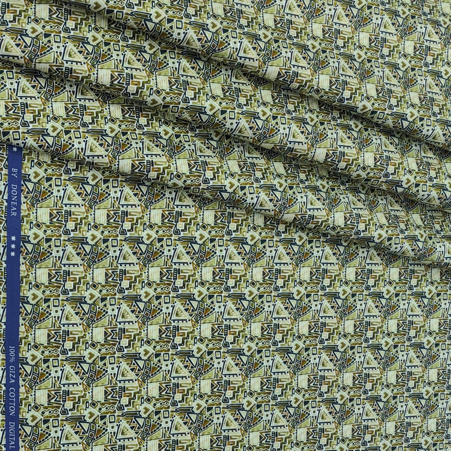 Shirt Fabric Donear Premium Giza Cotton Digital Print Colour Multicolour