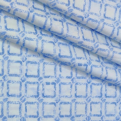 Shirt Fabric Donear Premium Giza Cotton Digital Print Colour Blue