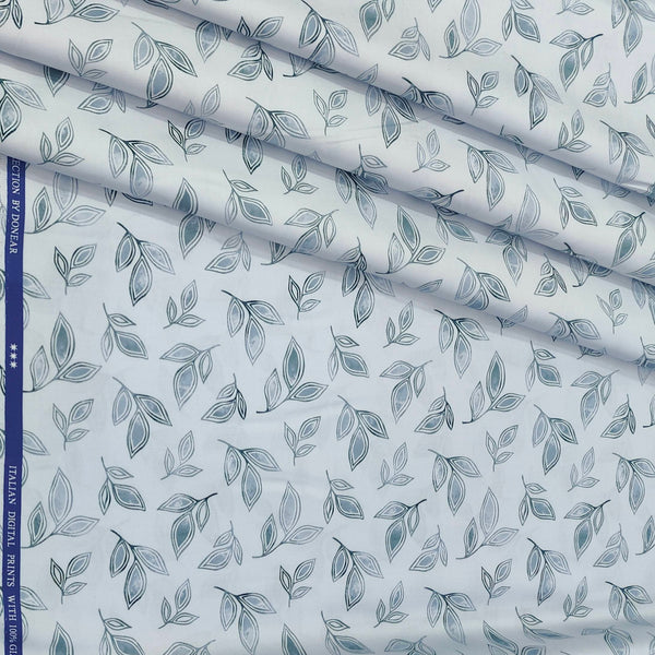 Shirt Fabric Donear Premium Giza Cotton Digital Print Colour Light Green