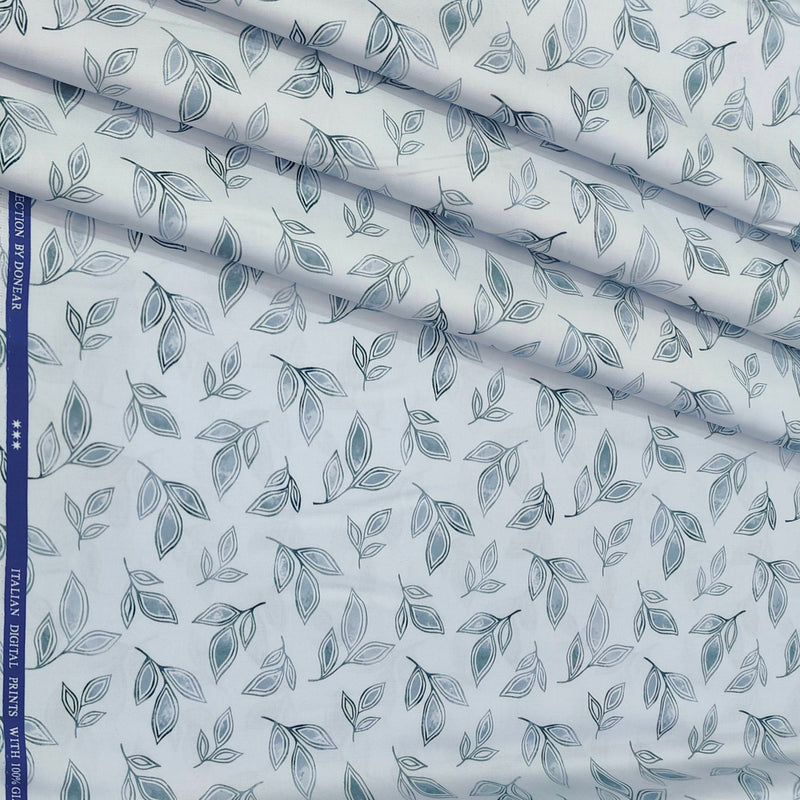 Shirt Fabric Donear Premium Giza Cotton Digital Print Colour Light Green