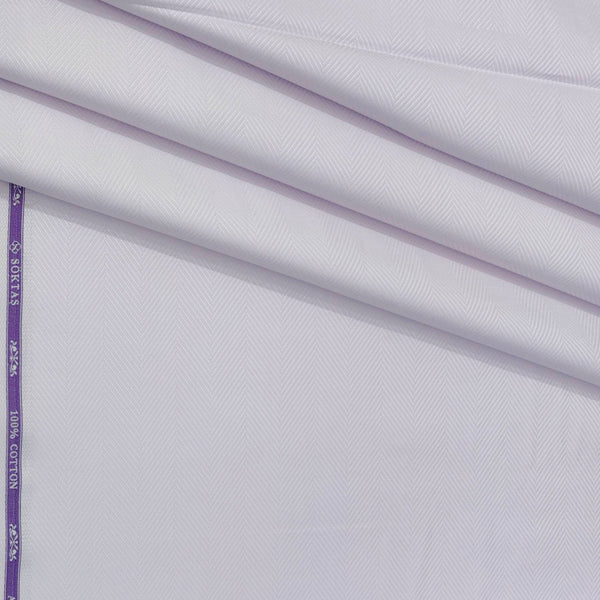 Shirt Fabric Soktas Finest 80s Giza Cotton Herringbone Colour Faded Lavender