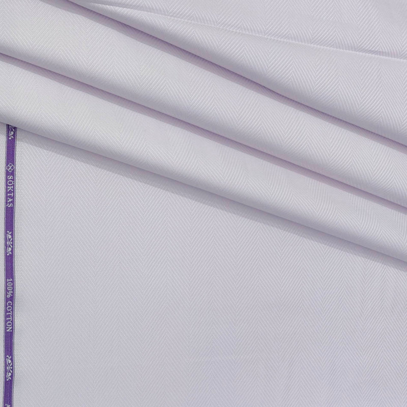 Shirt Fabric Soktas Finest 80s Giza Cotton Herringbone Colour Faded Lavender