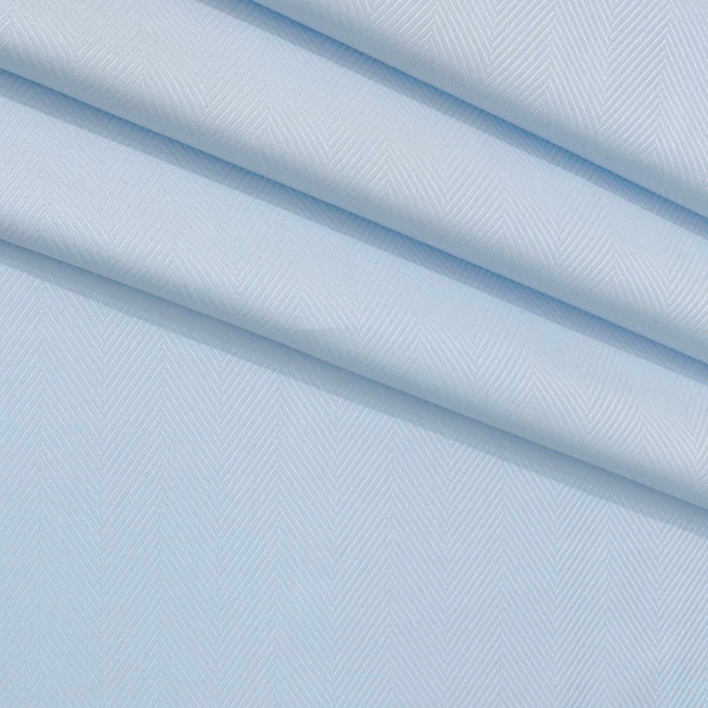 Shirt Fabric Soktas Finest 80s Giza Cotton Herringbone Colour Sky Blue