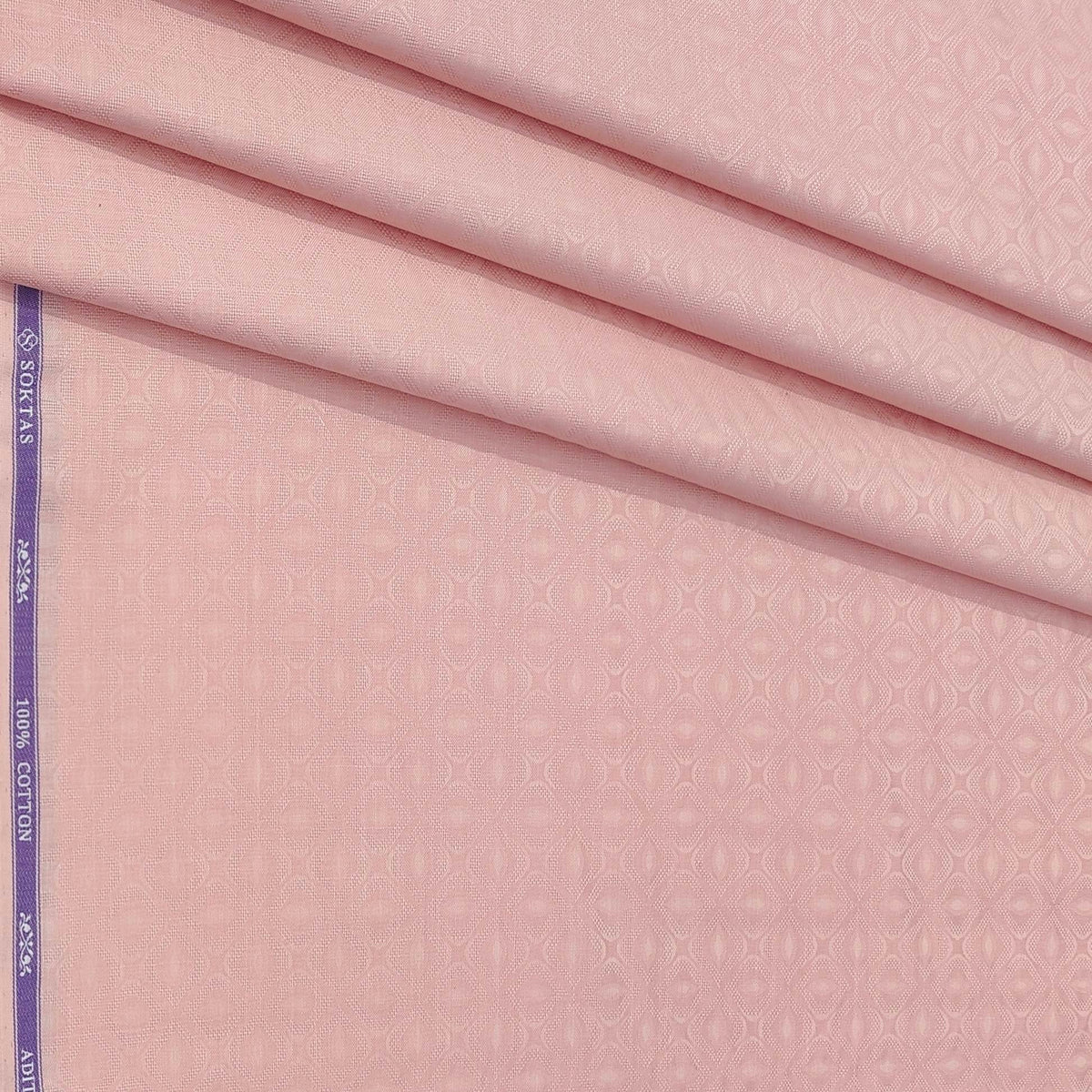 Shirt Fabric Soktas Finest 80s Giza Cotton Jacquard Colour Candy Pink