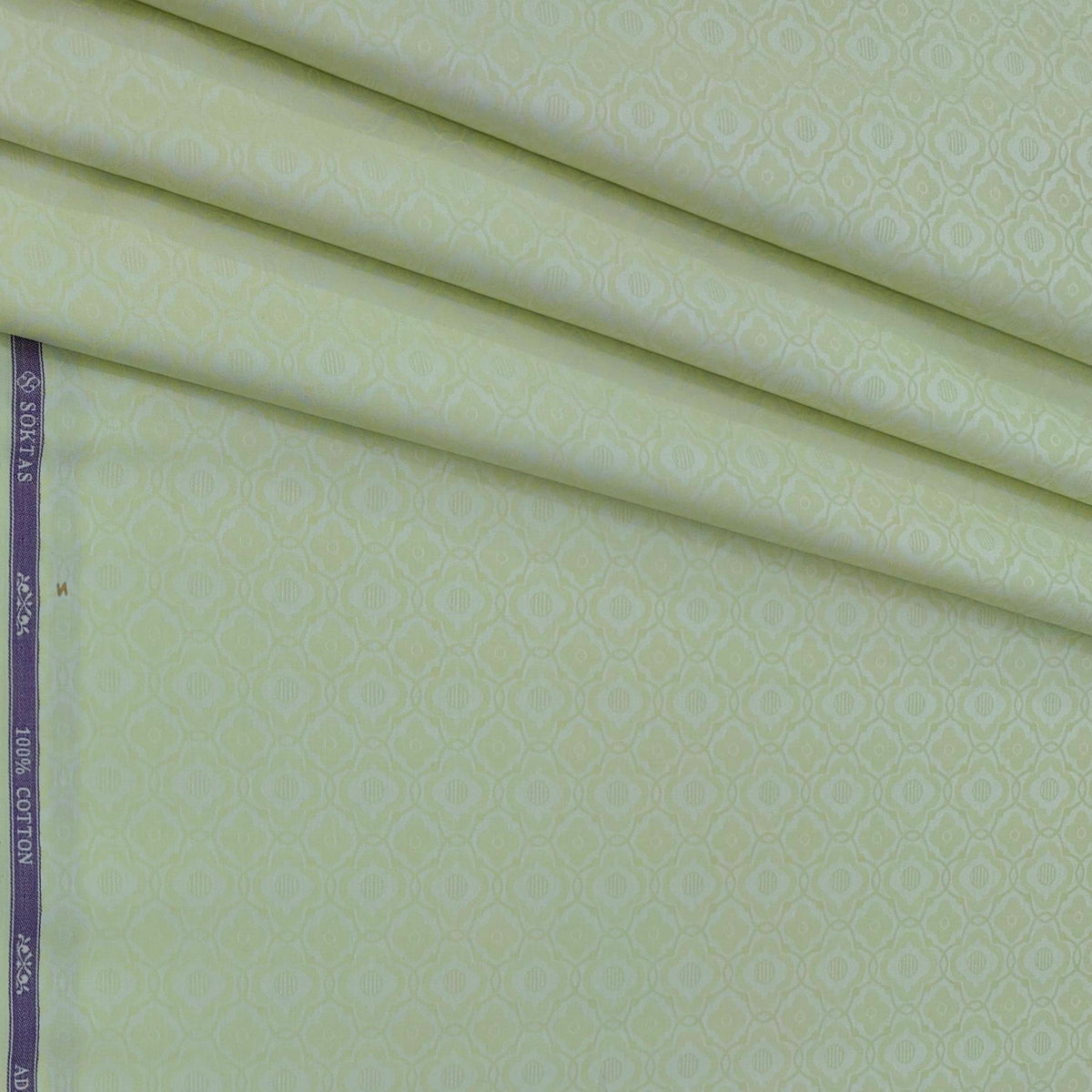 Shirt Fabric Soktas Finest 80s Giza Cotton Jacquard Colour Medium Green