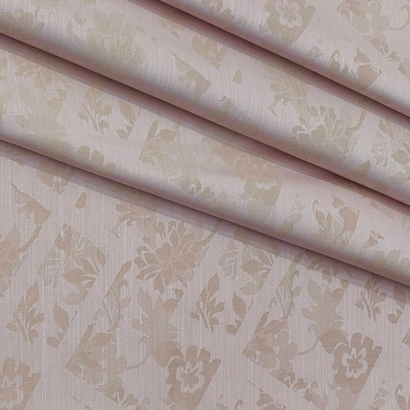Shirt Fabric Soktas Finest 80s Giza Cotton Jacquard Colour Dull Brown N Dusty Rose Pink