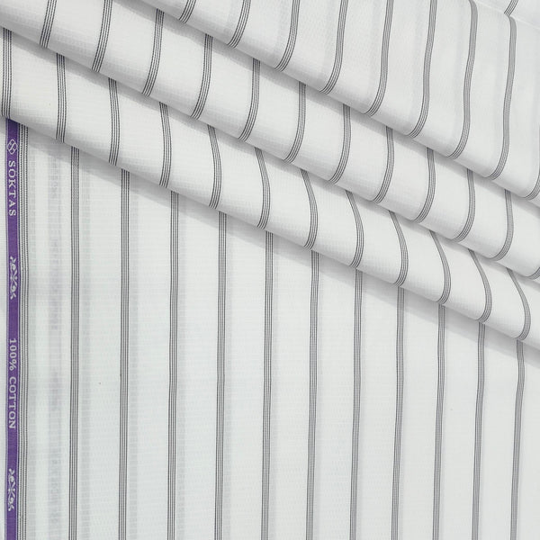 Shirt Fabric Soktas Finest 80s Giza Cotton Broad Lining Colour Black N White