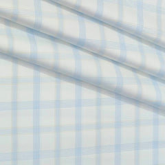 Shirt Fabric Soktas Finest 80s Giza Cotton Broad Check Colour Blue N White