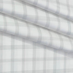 Shirt Fabric Soktas Finest 80s Giza Cotton Broad Check Colour Light Grey N Off White