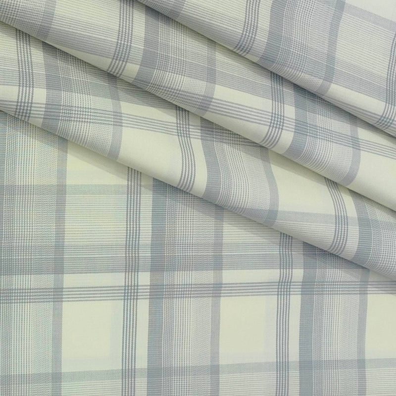 Shirt Fabric Soktas Finest 80s Giza Cotton Broad Check Colour Cream N Grey
