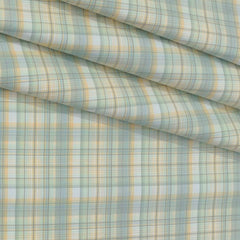 Shirt Fabric Soktas Finest 80s Giza Cotton Mix Check Colour Green N Off White