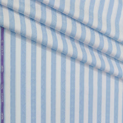 Shirt Fabric Soktas Finest 80s Giza Cotton Jacquard Colour Blue N White