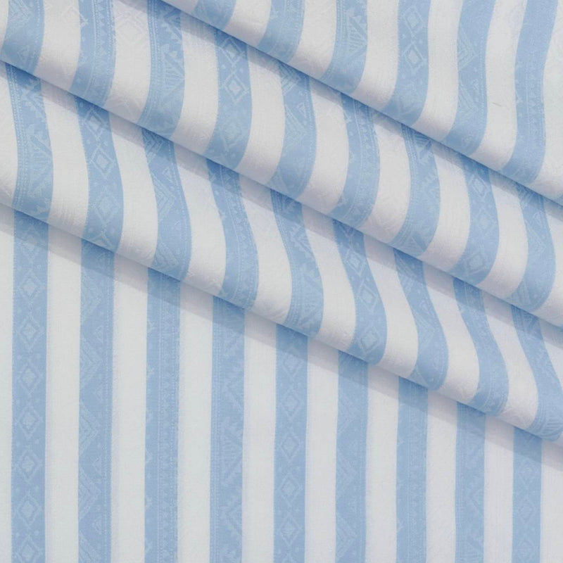 Shirt Fabric Soktas Finest 80s Giza Cotton Jacquard Colour Blue N White