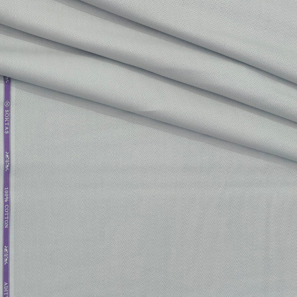 Shirt Fabric Soktas Finest 2Ply 100s Giza Cotton Zig Zag Colour Silver Grey