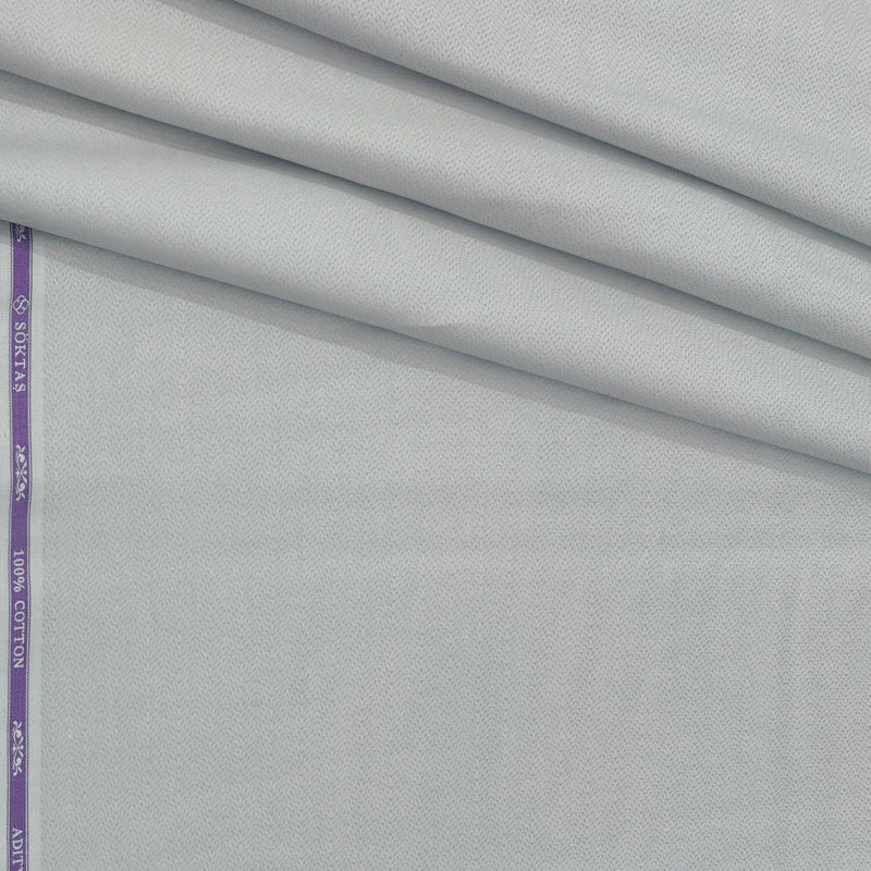 Shirt Fabric Soktas Finest 2Ply 100s Giza Cotton Zig Zag Colour Silver Grey