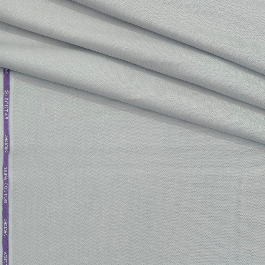 Shirt Fabric Soktas Finest 2Ply 100s Giza Cotton Zig Zag Colour Silver Grey