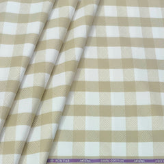 Shirt Fabric Soktas Finest 80s Giza Cotton Check Colour Sand Brown N White