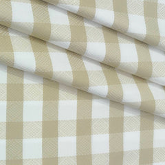 Shirt Fabric Soktas Finest 80s Giza Cotton Check Colour Sand Brown N White